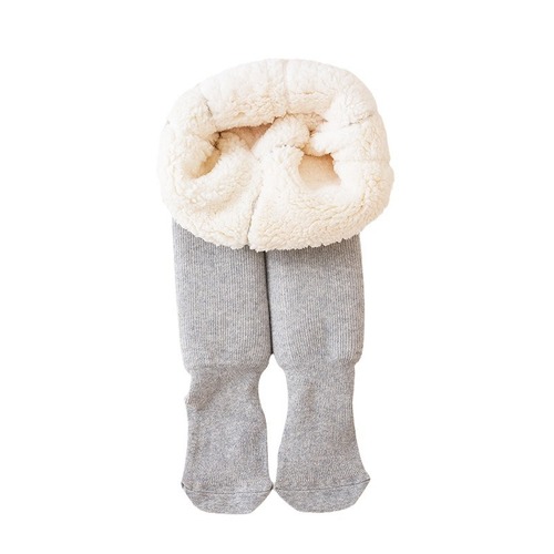 Winter Children Leggings with Fleece and Thickening Solid Color Girls' Leggings Baby Bodysuit Warm Pants