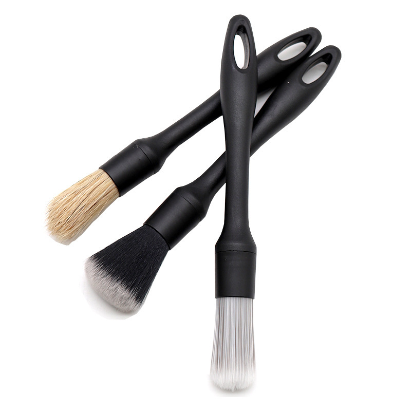 Car Detail Brush 3 Piece Set Tire Brush Soft Brush Interior Cleaning Brush Car Wash Tool Detail Brush Set