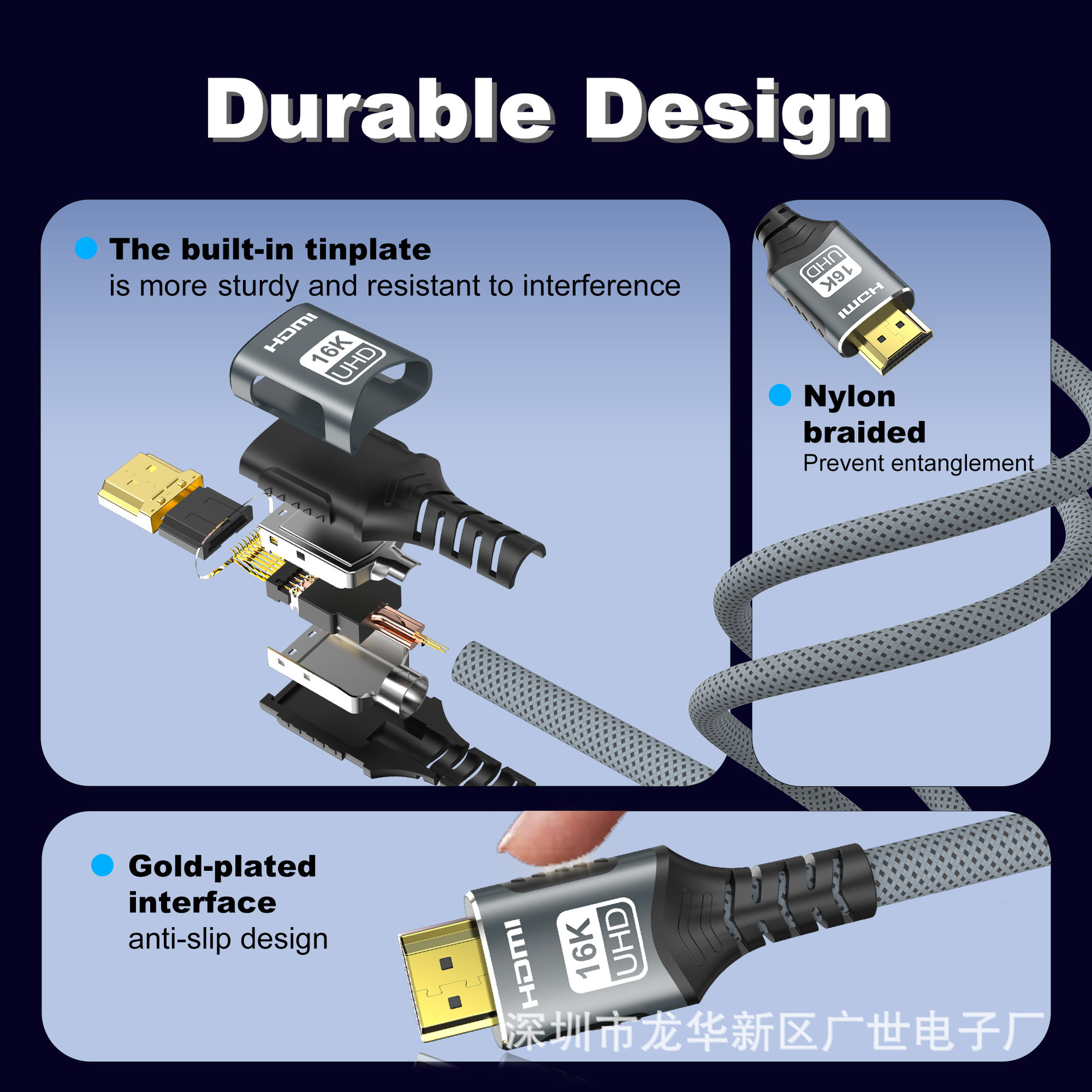 16kHDMI2.2 Línea HD 16K30Hz60Hz (DSC) 8k120Hz4K240Hz Transmisión de ultra alta velocidad