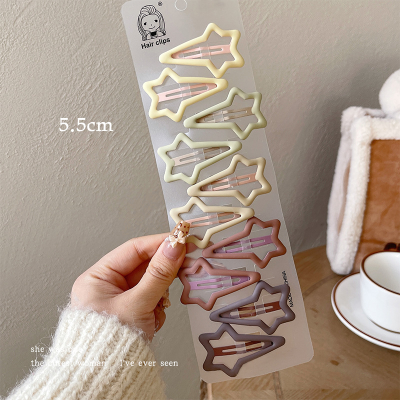 Pinza bb de color dopamina para niños cabello roto estrella de cinco puntas horquilla para niñas que no lastima el cabello, pinza para el cabello con flequillo para bebés, accesorios para el cabello lindos