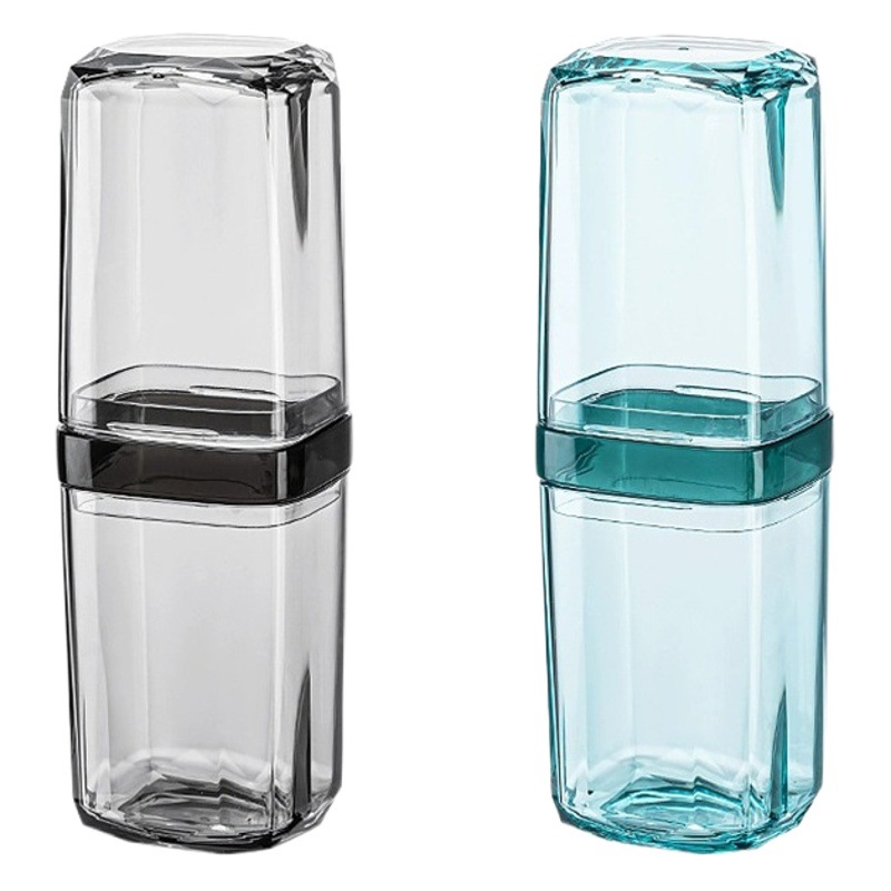 Traje de lavado de viaje taza de lavado de enjuague bucal taza de viaje suministros esenciales artefacto caja de almacenamiento de cepillo de dientes portátil