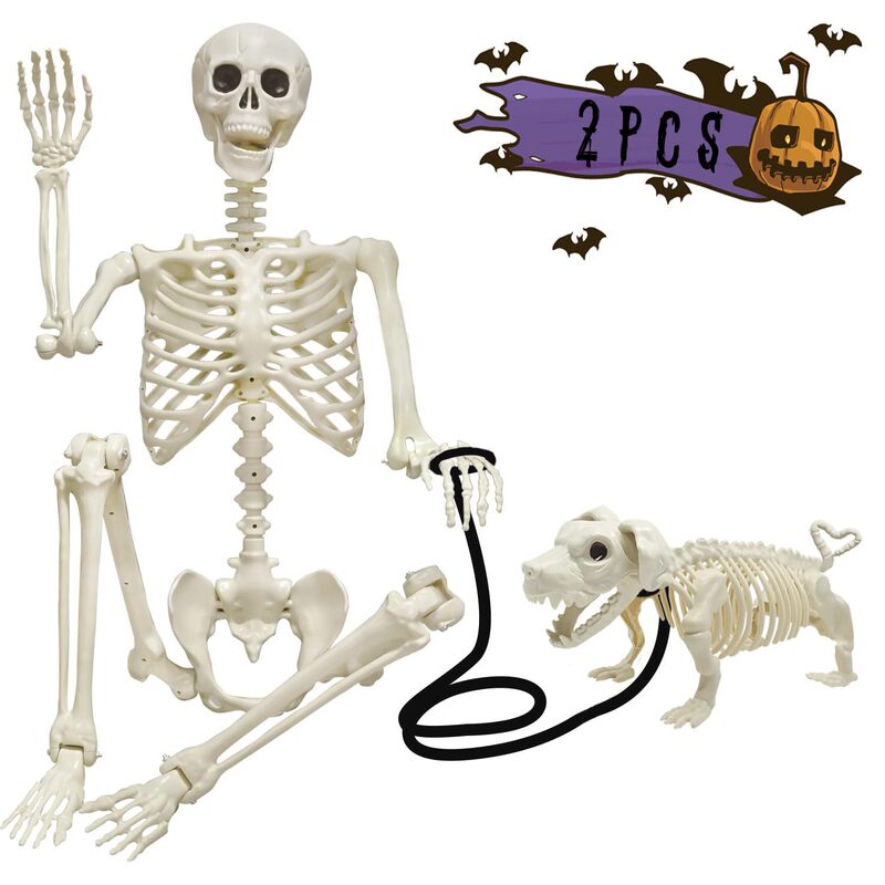 Cross-border Halloween Dog-pulling Skeleton Man 90/165cm Skull Horror Trick Scene Decoration Haunted House Chamber of Secrets Cross-border Halloween Dog-pulling Skeleton Man 90/165cm Skull Horror Trick Scene Decoration Haunted House Chamber of Secrets