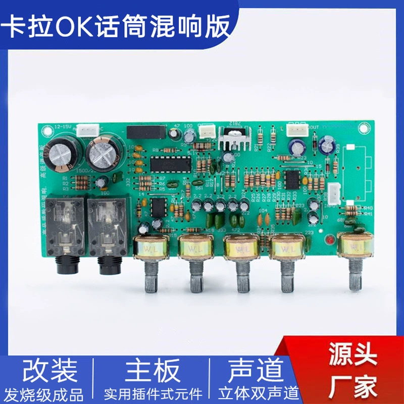 Переменный ток 12-15VPT2399 караоке-микрофон ревербераторная версия тюнер 4558D передняя доска высокая регулировка басов