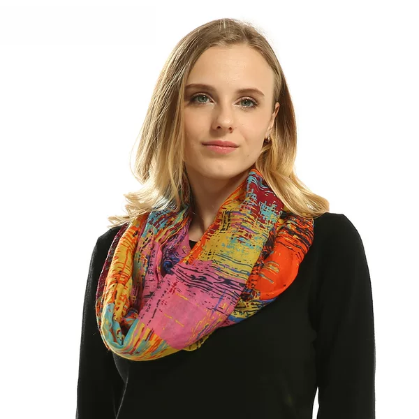 Classic plaid printed silk scarf women's foreign trade cross-border platform hot selling bright scarf wholesale