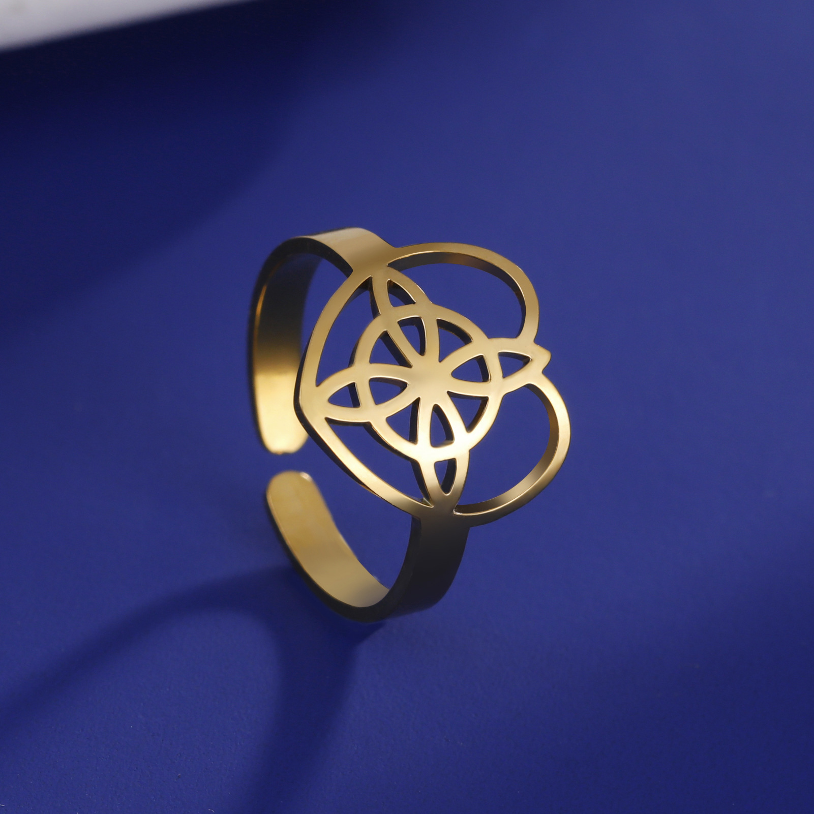 Plating Design Wholesale Jewelry Hip-Hop Retro Witches Knot Heart Shape 304 Stainless Steel Plating Rings