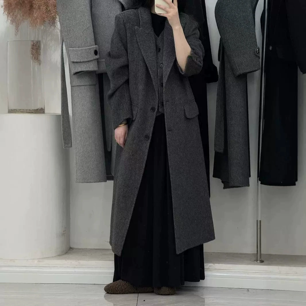 2024 осень и зима новая корейская поддельная двухсторонняя шерстяная куртка