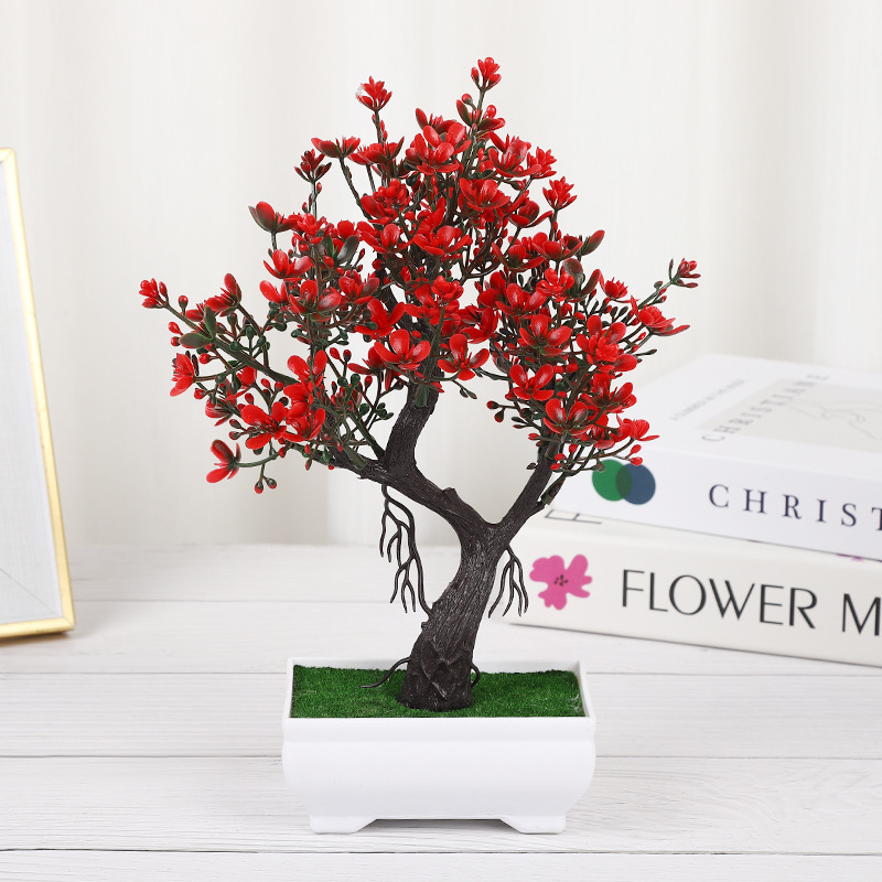 Nuevo estilo chino curvado Plum bonsai decoración hogar creativo medio-antiguo curvado ciruelo pasillo sala de estar simulación Decoración image 5