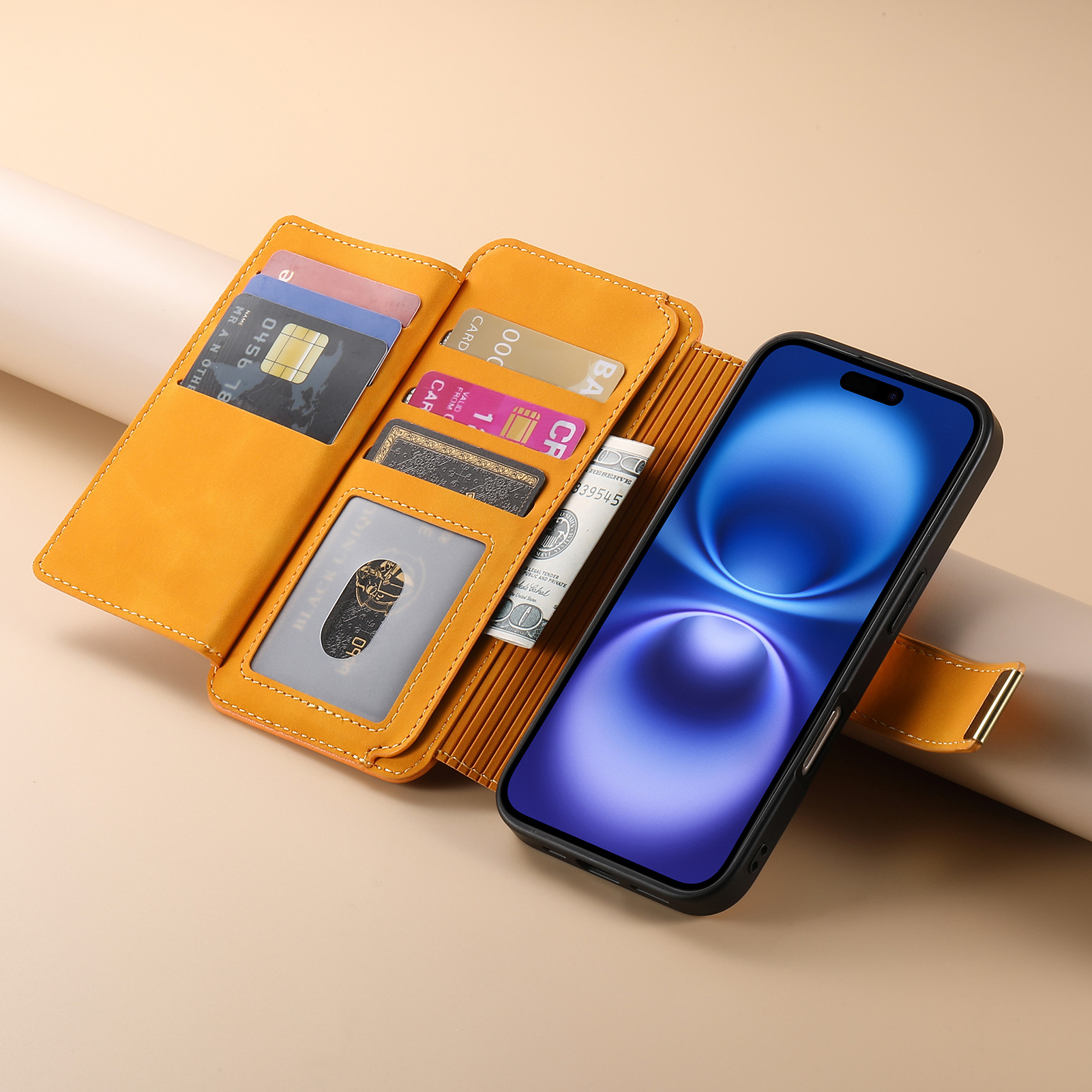 TechGlobe Cross-Border Magnetic Detachable Compatible With IPhone Quick Release 16 Flip Leather Case 15p_voghion.com