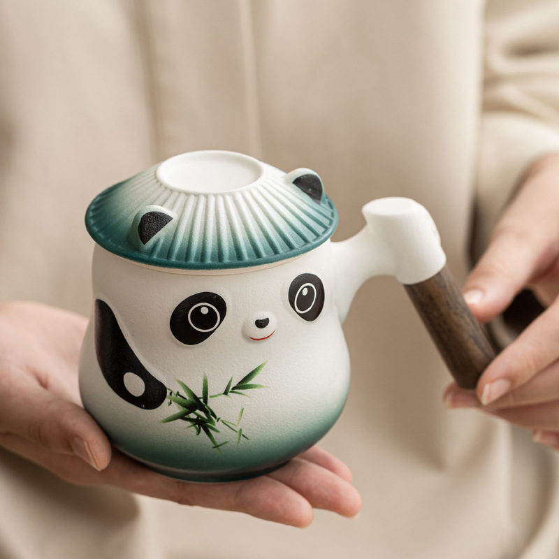 Taza de panda cultural y creativa de la marea nacional Taza de cerámica Taza de té Taza de café Taza de filtro Nombre tallado Taza de apellido LOGO al por mayor