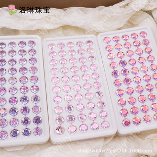 Factory direct supply 8 * 8mm 6*6mm explosions magic color coating Millennium rose cut zircon diy nail ear