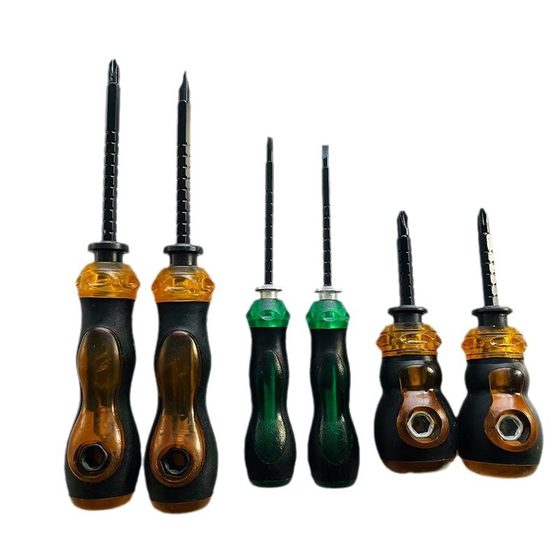 Factory wholesale transparent telescopic dual-purpose multi-function screwdriver one-word cross strong magnetic household screwdriver tool