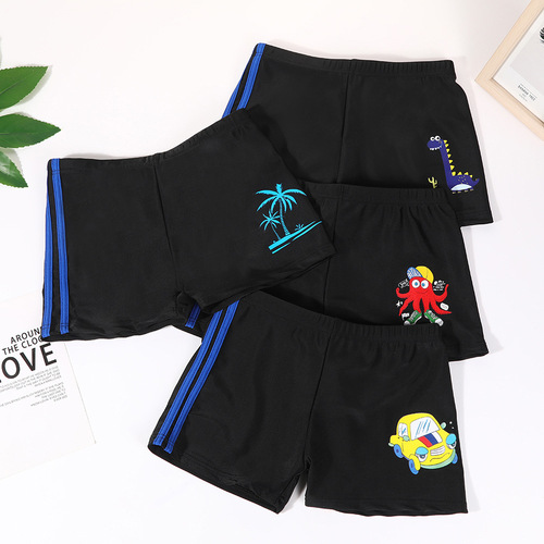 Children's swim trunks cartoon anime small medium large boy hot spring swimming suit boy baby flat waist quick-dry shorts
