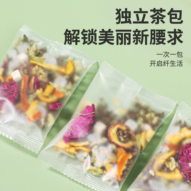 冬瓜のバラのハスの葉のお茶の箱の中の健康な養生のお茶は軽やかな調合指図の花のお茶のバラの花を包んでお茶の卸売りを代用します。|undefined