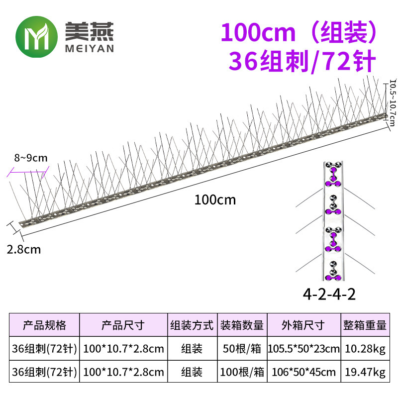 304全ステンレス防鳥刺防猫防登刺電力25cm 33cm 50cm 100cmステンレス防鳥刺|undefined