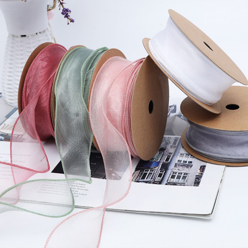 鱼尾纱丝带 DIY花艺鲜花资材拷边波浪纱带工厂直供 花束包装丝带