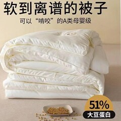 全棉A类提花大豆纤维被子纯棉被芯四季春秋空调被保暖单人厚冬被