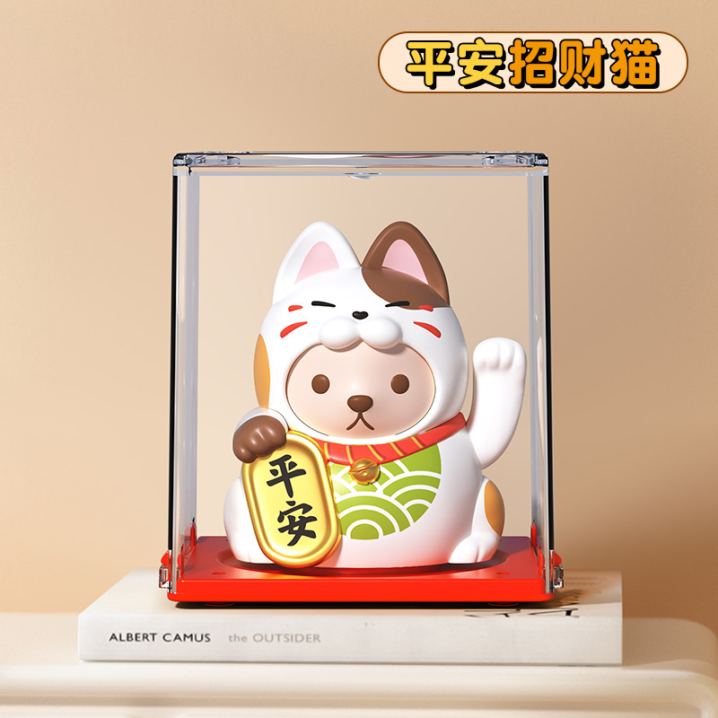 Gato de la suerte solar pequeño gato de la mano de la energía de la luz gato mini gato interior del coche regalo de la oficina decoración de apertura