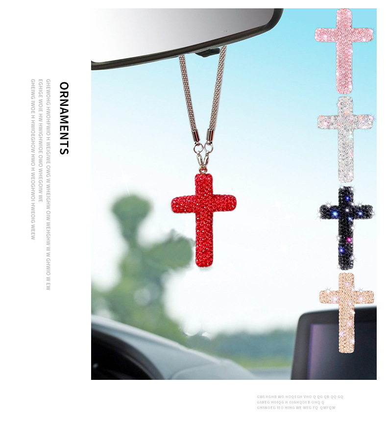 Diamond Cross Stainless Steel Accessories Car Pendant Car Hanging High-end Car Hanging Pendant Diy Jewelry Bracelet