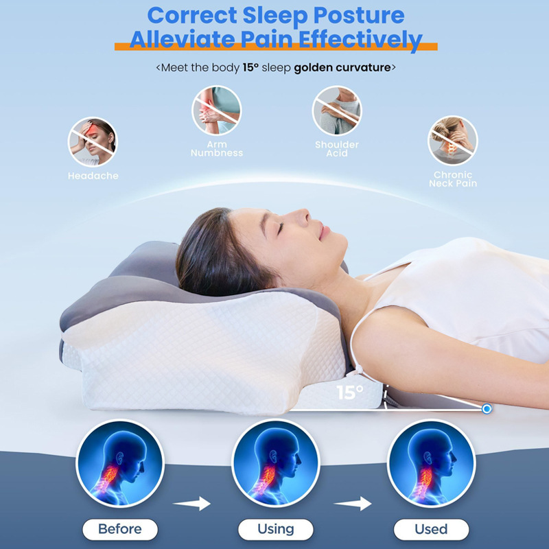 クロスボーダー Amazon スローリバウンドメモリーピローバタフライピロー頚椎保護深い睡眠サポート睡眠崩壊メモリーフォーム枕|undefined