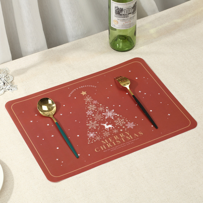 Cross-Border Nordic Christmas Style Table Mat, Fashionable and High-Looking Red Christmas Tree Placemat, Waterproof and Oil-Proof Insulation Mat Cross-Border Nordic Christmas Style Table Mat, Fashionable and High-Looking Red Christmas Tree Placemat, Waterproof and Oil-Proof Insulation Mat