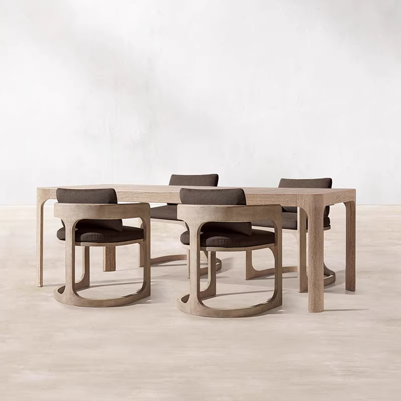 Mesa larga de 216 cm + 4 sillas