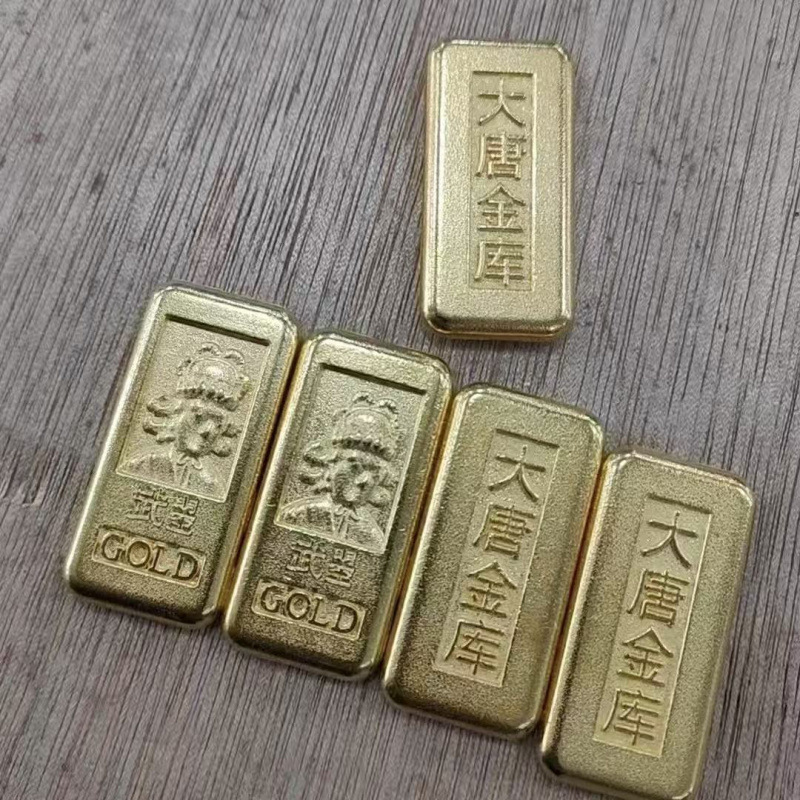 Adornos de lingotes de oro sólidos antiguos aleación Daqing bóveda Imperial BRICS antigüedades adornos de lingotes de oro simulados a mano