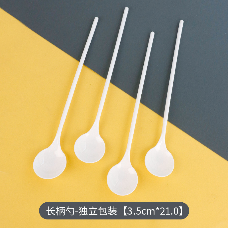 긴 손잡이 스푼 화이트 100개