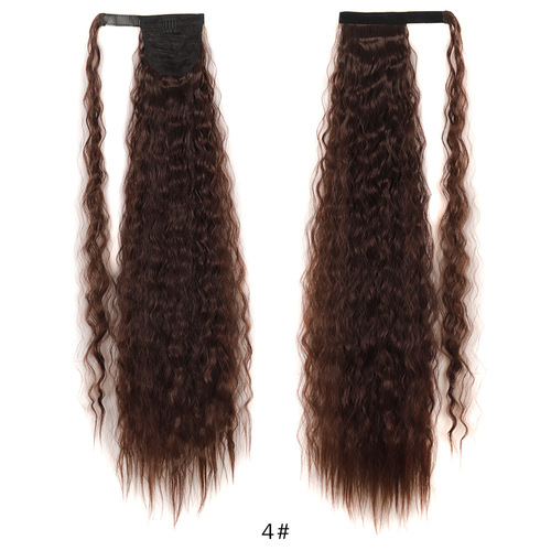85cm Velcro corn perm ponytail, extended corn perm ponytail, foreign trade curly ponytail