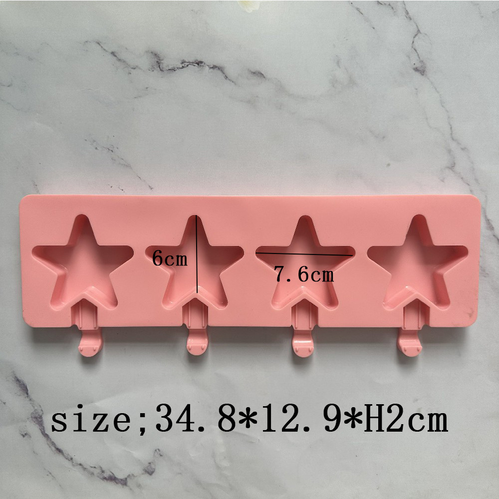4 líneas de pentacabezas helado 157 molde de silicona pastel helado pudín molde de postre jabón utensilios