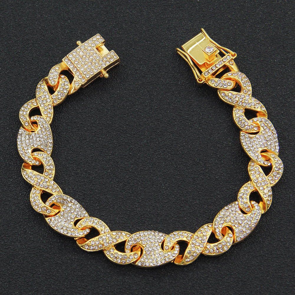 Hip-hop Full Rhinestone 8 Palabra Hebilla Cerdo Nariz Hebilla Costura Creativa Collar De Cadena Cubana display picture 1