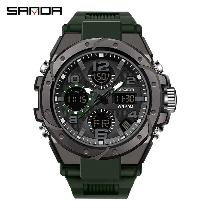 Reloj de los hombres deportes de moda multifuncional LED luminoso reloj electrónico impermeable al aire libre moda estudiante juventud reloj