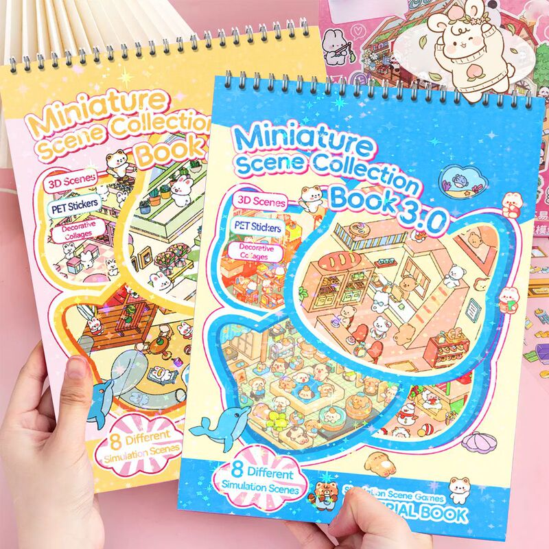 Cross-Border Miniature Landscape Sticker Collection Book, Cute Educational DIY Decorative Stickers for Journals Cross-Border Miniature Landscape Sticker Collection Book, Cute Educational DIY Decorative Stickers for Journals