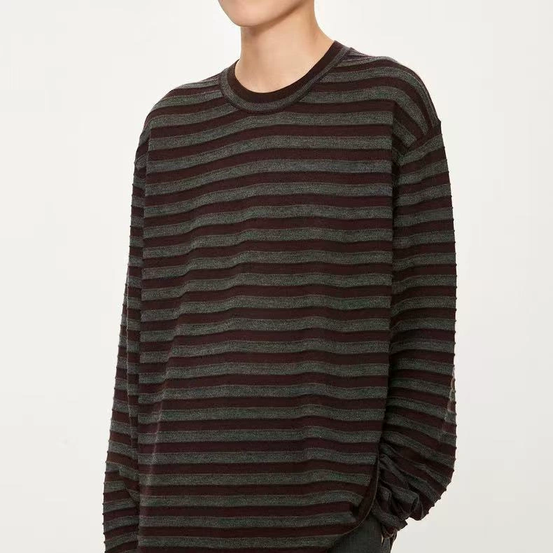 Весна, лето, осень и зима ~ Ken Bean ветер трехмерный полосатый шелковистый шелковистый шерстяной микс высокого уровня ленивый свободный свитер