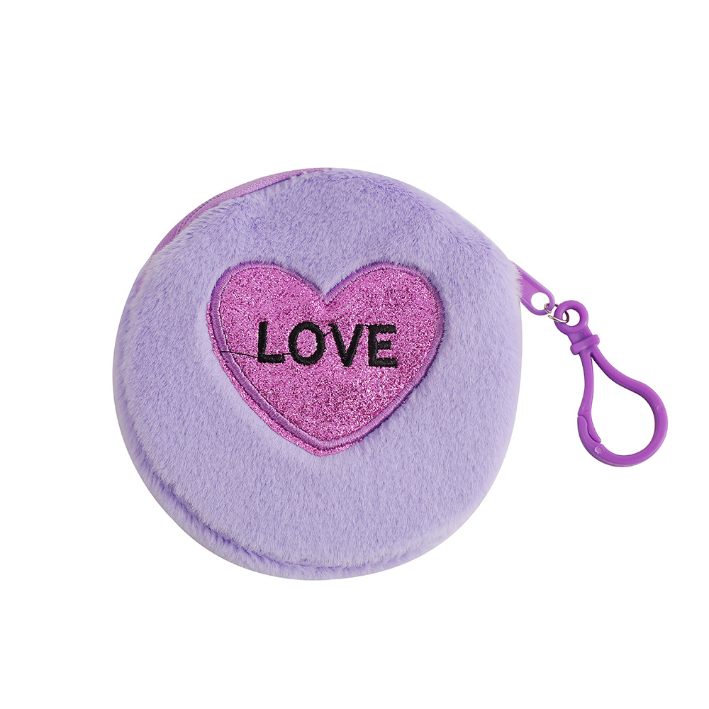 Women's Heart Shape Plush Zipper Wallets display picture 11