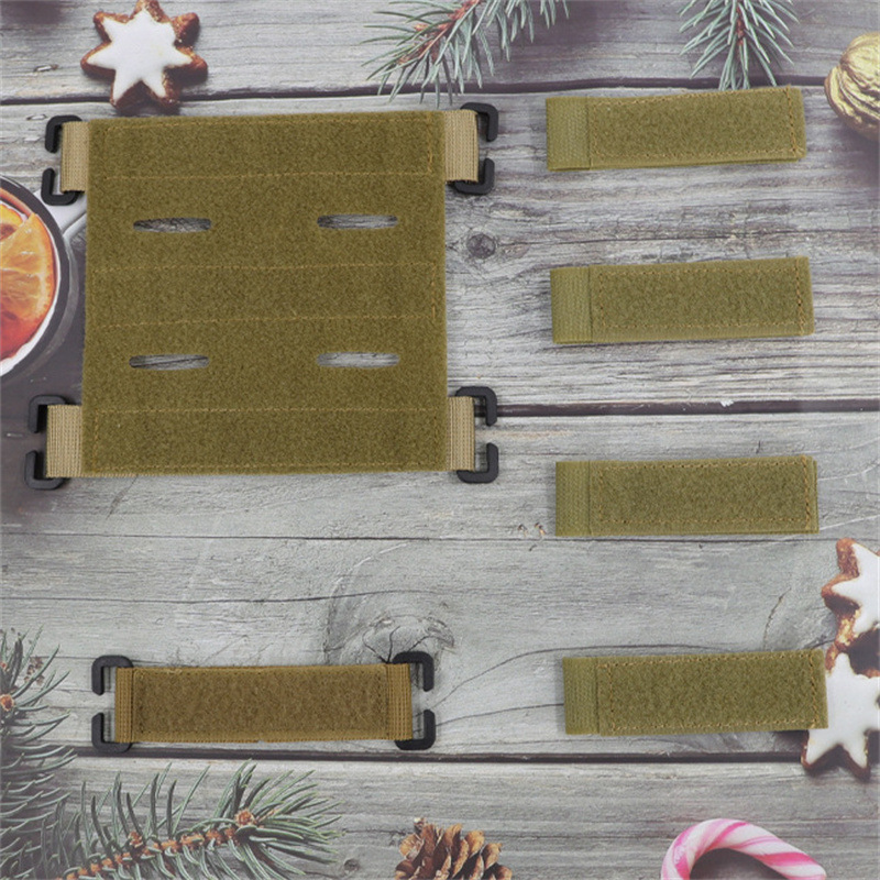 Detachable webbing device tactical backpack expansion accessories molle expansion morale patch hook and loop base 