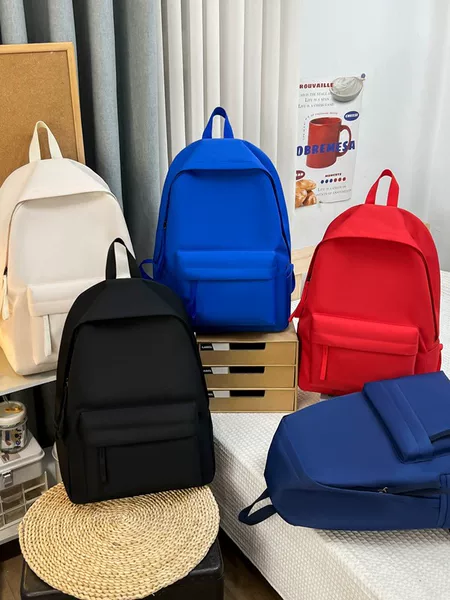 New Simple Casual Student Schoolbag Portable Travel Large-Capacity Backpack Japanese Harajuku Style Junior High School Student Backpack