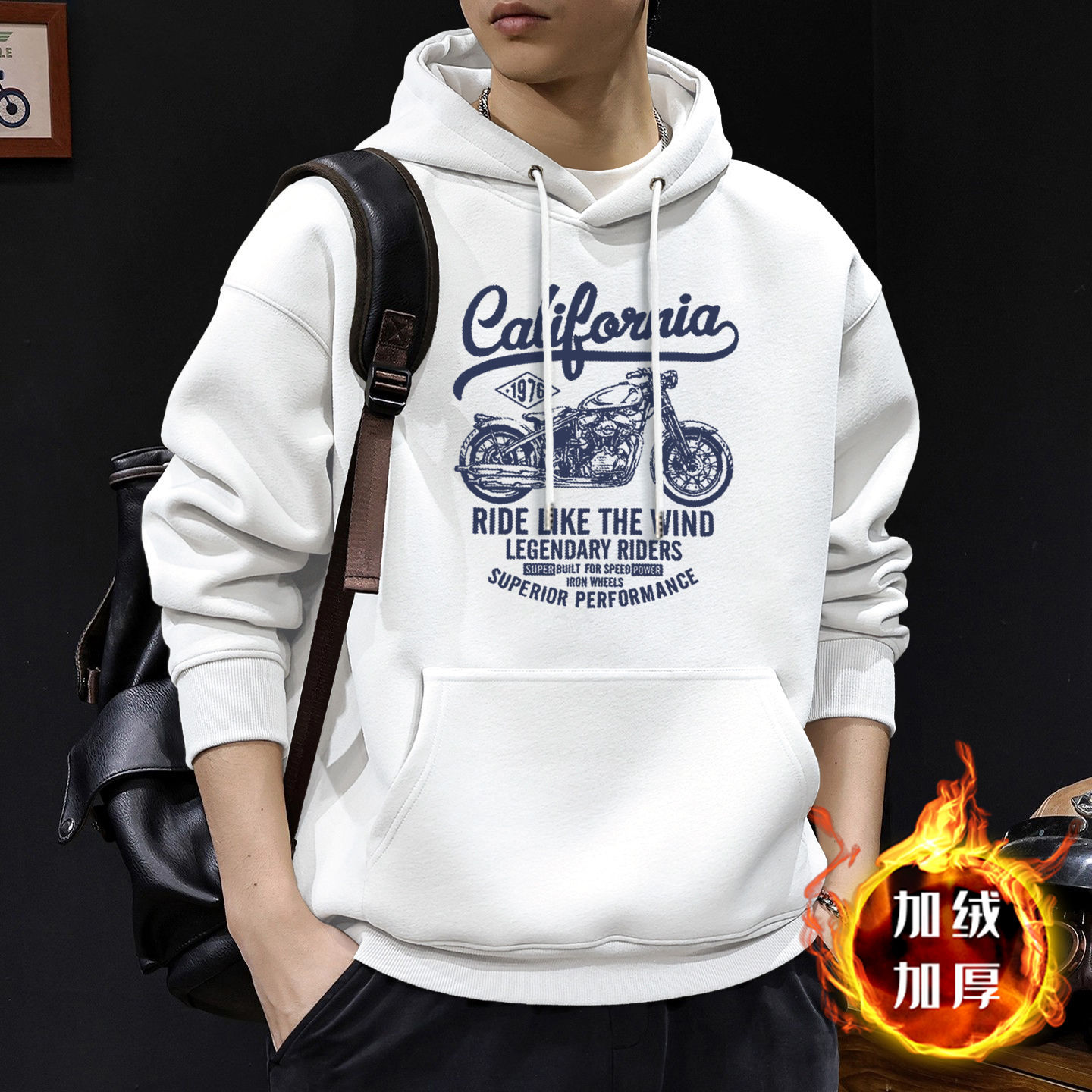Hong Kong estilo japonés casual 420g pesado chaqueta encapuchada hombre primavera y otoño americano suelto y versátil chaqueta de pareja de estudiantes