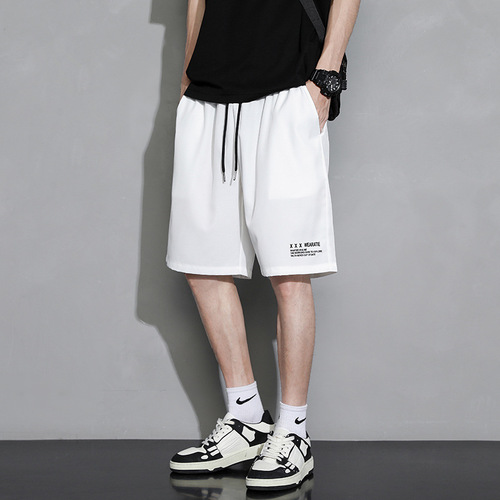 New summer student outer wear sports running shorts men's ins thin quick-drying quarter pants ice silk pants loose