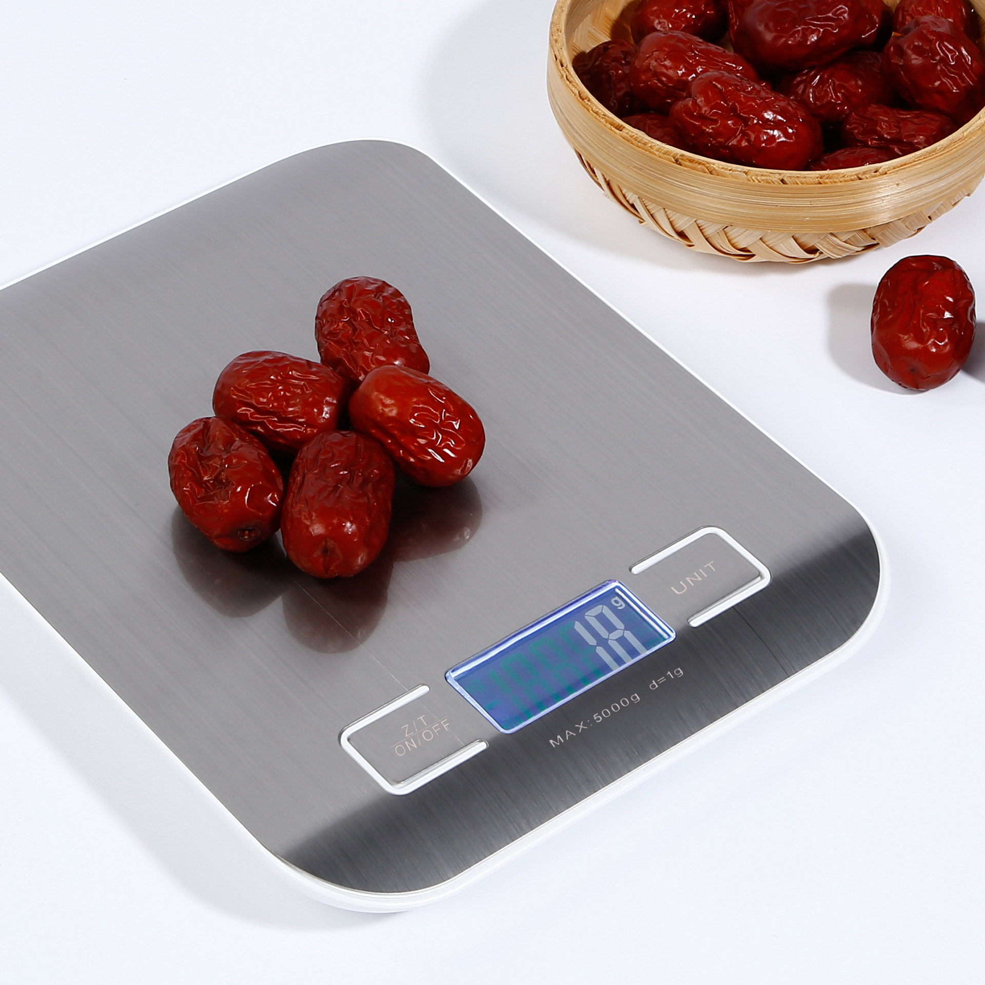 Balanza electrónica portátil de acero inoxidable para el hogar 10 kg de báscula de horneado báscula electrónica de cocina image 9