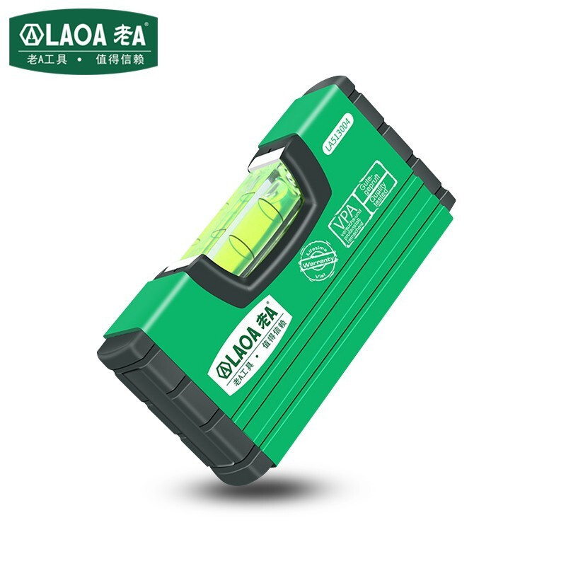 老A迷你水平尺磁性水平仪LA513004铝合金垂直平衡尺测量工具100mm
