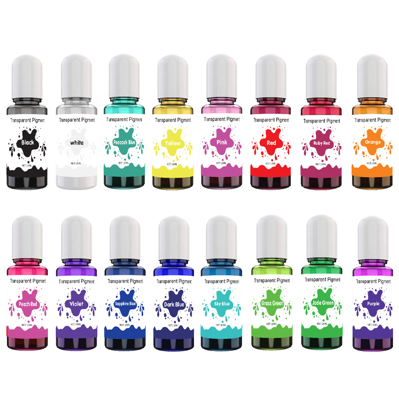 투명 컬러 에센스 핫 판매 16색 [16병, 상자 없음], 10ml/병