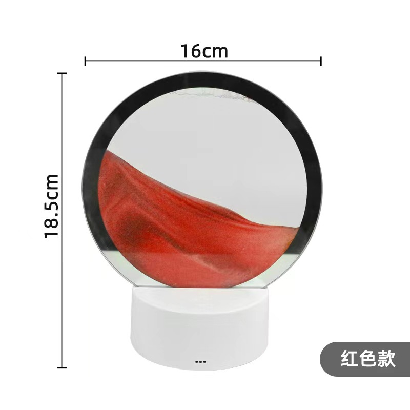Colorful Flowing Sand Painting Decor Desk Lamp USB Creative Atmosphere Lamp Desk Hourglass RGB Flowing Sand Lamp Night Light Ornament