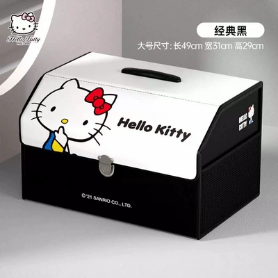 Kuromi Car Trunk: Car storage bag/box - classic-black-large-foldable-leather-waterproof-and-wear-resistant