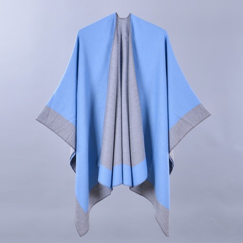  New Women's Spring Scarf Shawl Fashion Versatile Solid Color Four Seasons Imitation Cashmere Slit Cape Amazon