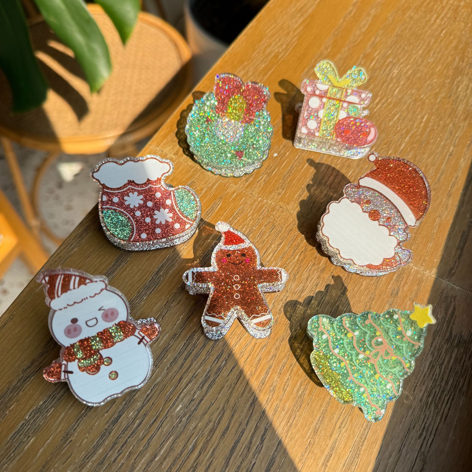 Cute Women's Christmas Tree Santa Claus Christmas Socks Arylic Hair Claws display picture 1