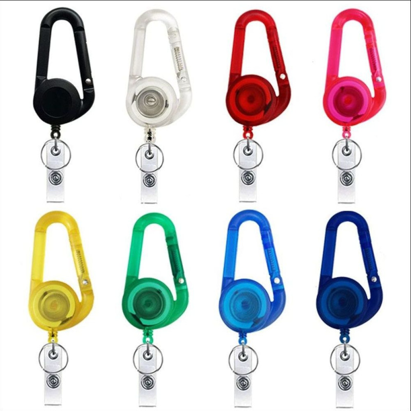 Amazon hot-selling comes with carabiner function retractable easy pull-up easy pull-up key chain retractable buckle chest buckle
