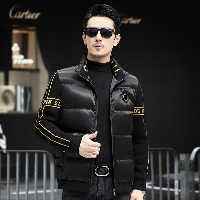 Trend short winter knitted velvet down jacket