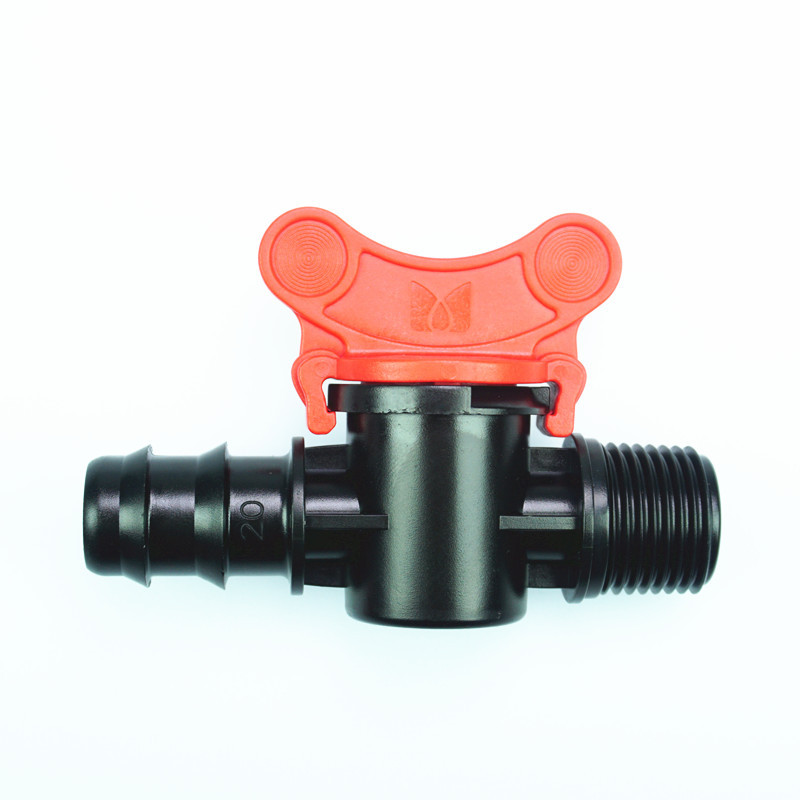 Válvula de Rosca Exterior para Tubo PE 20mm 1/2 Pulgada de PE Resistente al Sol para Riego
