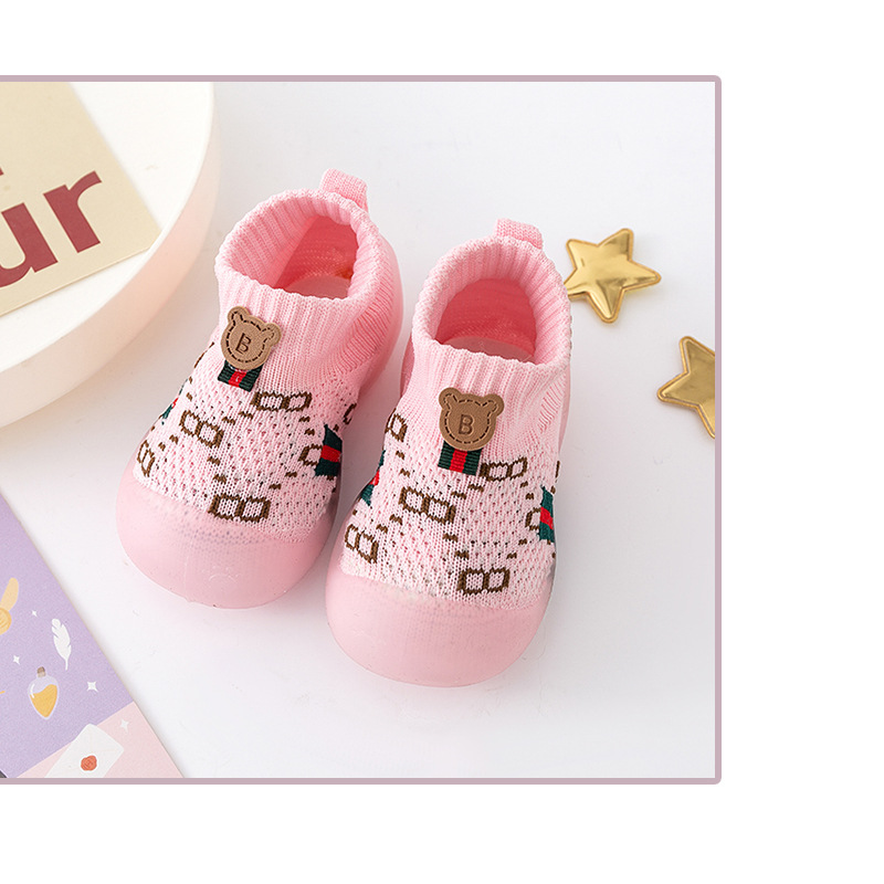 2024 primavera y otoño zapatos para bebés con suela suave antideslizante malla transpirable delgada zapatos de piso caseros zapatos de niños