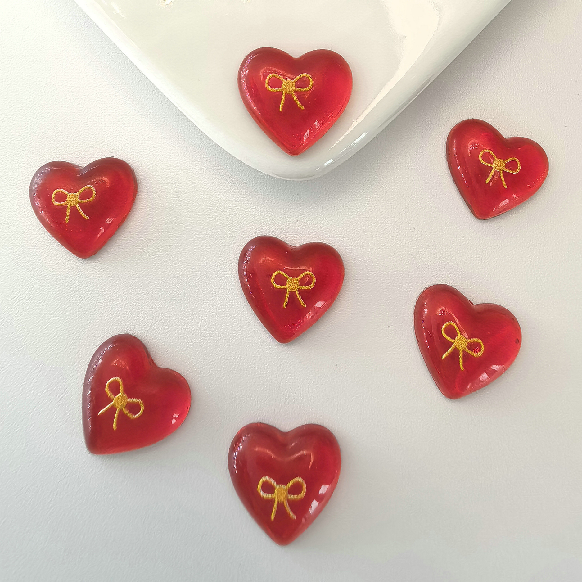 爱心贴片座装饰品树脂diy平底心形美甲饰品美甲钻0007.j